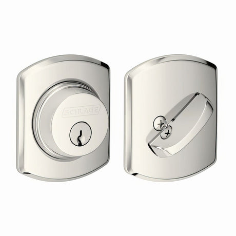 Schlage B60GRW618 bright nickel single cylinder deadbolt