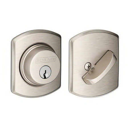 Schlage B60GRW619 satin nickel single cylinder deadbolt
