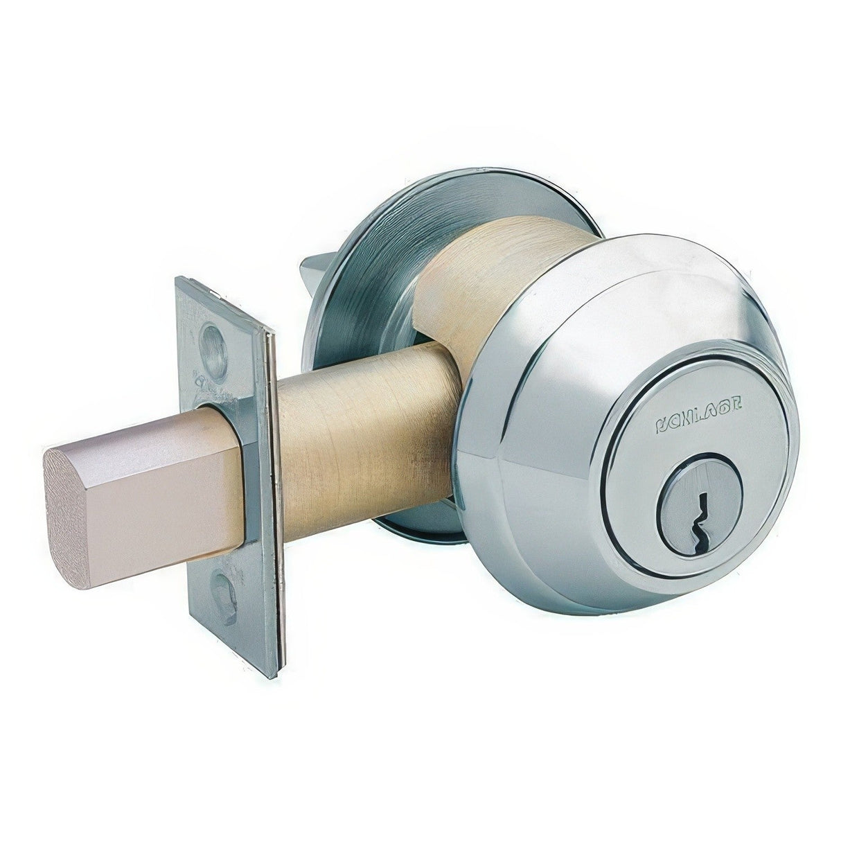 Schlage B660R626 B600-Series single cylinder deadbolt, additional view