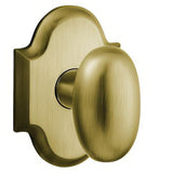 Baldwin 5024060MR 5024.MR Pair of Oval Estate Door Knobs Satin Brass and Brown