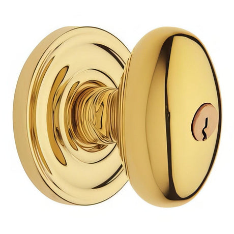 Baldwin 5225003ENTR 5225.ENTR Egg Style Keyed Knobset Lifetime Polished Brass