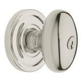 Baldwin 5225055ENTR 5225.ENTR Egg Style Keyed Knobset Lifetime Polished Nickel