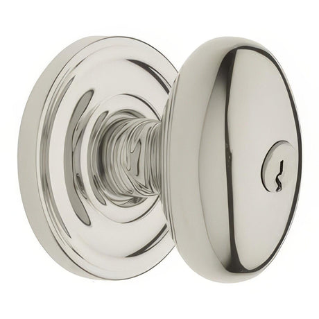 Baldwin 5225055ENTR 5225.ENTR Egg Style Keyed Knobset Lifetime Polished Nickel