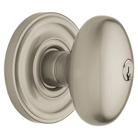 Baldwin 5225056ENTR 5225.ENTR Egg Style Keyed Knobset Lifetime Satin Nickel