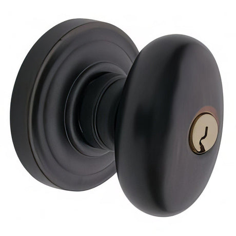 Baldwin 5225102ENTR 5225.ENTR Egg Style Keyed Knobset Oil Rubbed Bronze