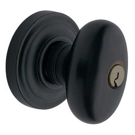 Baldwin 5225190ENTR 5225.ENTR Egg Style Keyed Knobset Satin Black