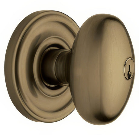 Baldwin 5225050ENTR satin brass and black keyed entry door knob