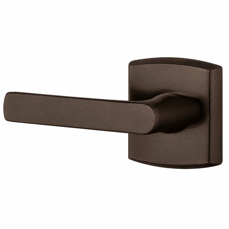 Baldwin 5485V060LMR satin brass and brown dummy door lever