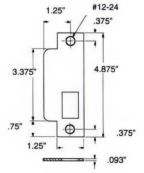 Baldwin 6041102R oil rubbed bronze strike plate