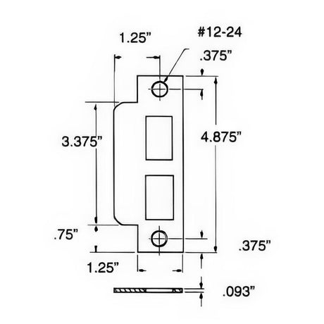 Baldwin 6043050L 6043.L Left Hand Latch / Auxiliary Latch / Deadbolt Mortise Strike Satin Brass and Black
