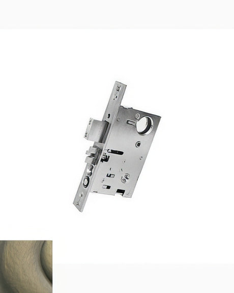 Baldwin 6065050RR 6065.RR Right Hand Reverse Bevel Mortise Lock Satin Brass and Black