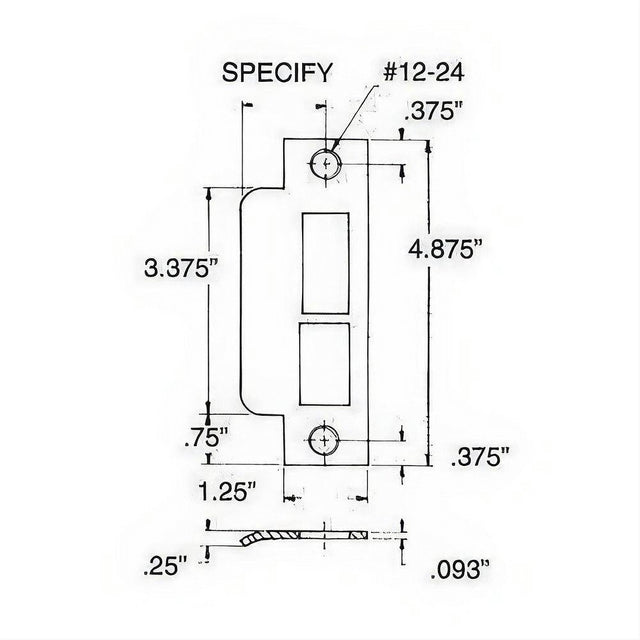 Baldwin 6339003L158 6339.L158 Left Hand Extended lip for 1-1/2" 2" 2-1/2" Backset Latch and Deadbolt Lifetime Polished Brass