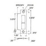 Baldwin 6339060L158 6339.L158 Left Hand Extended lip for 1-1/2" 2" 2-1/2" Backset Latch and Deadbolt Satin Brass and Brown