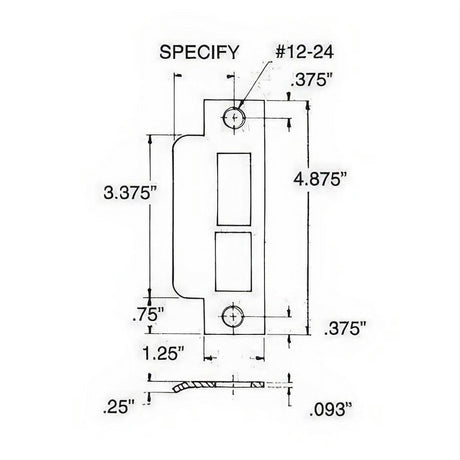 Baldwin 6339060L158 6339.L158 Left Hand Extended lip for 1-1/2" 2" 2-1/2" Backset Latch and Deadbolt Satin Brass and Brown