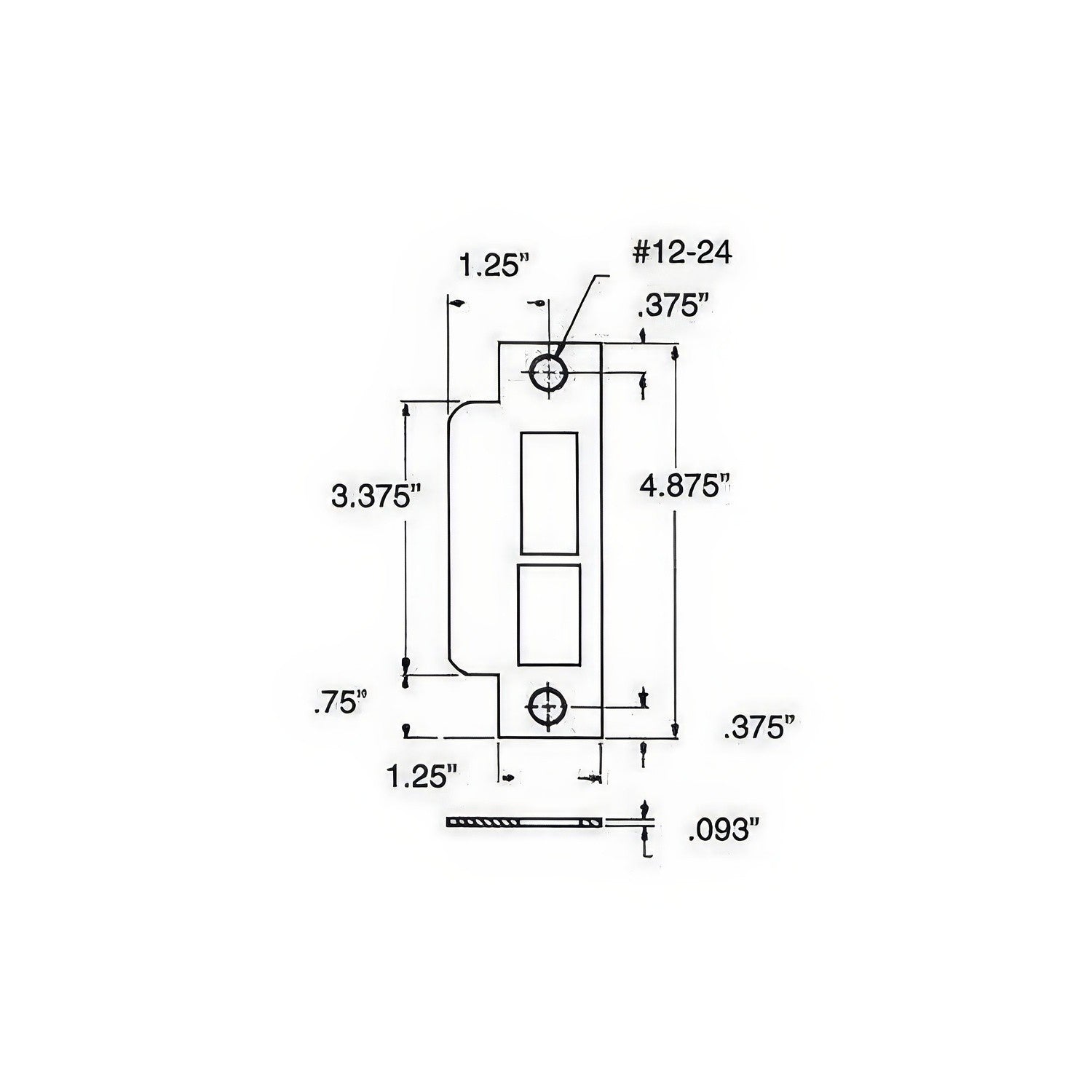 Baldwin 6340033 6340 Latch and Deadbolt Straight Lip Entry Mortise Strike Vintage Brass