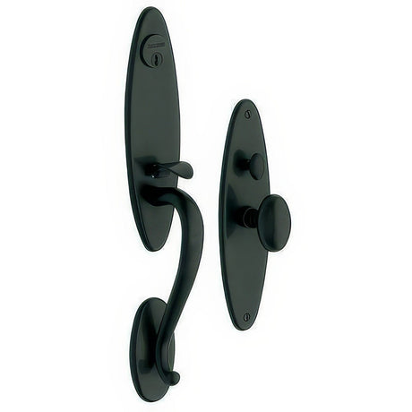 Baldwin 6573190ENTR satin black 6573.entr springfield single cylinder mortise handleset trim set