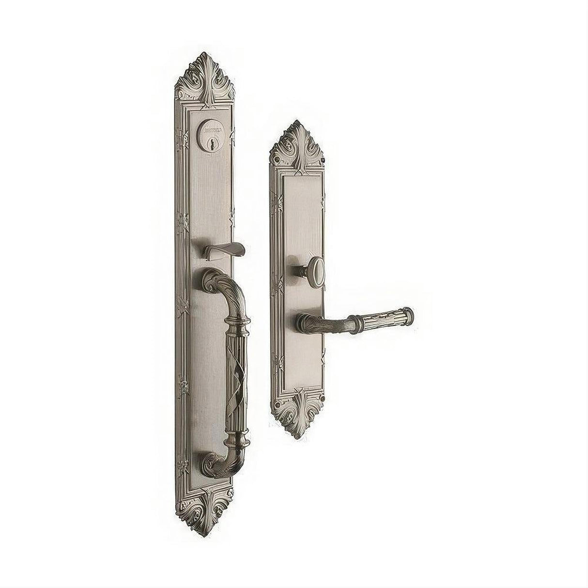 Baldwin 6952056RDBL 6952.RDBL Edinburgh Right Hand Double Cylinder Mortise Handleset Trim Set Lifetime Satin Nickel