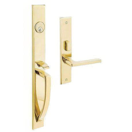Baldwin 6966003LENT lifetime polished brass 6966.lent lakeshore left hand single cylinder mortise handleset trim set