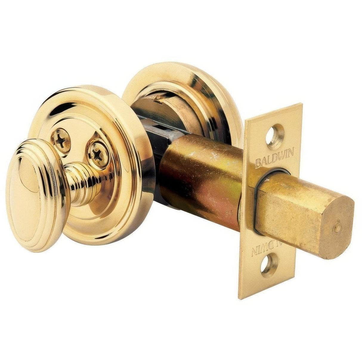 Baldwin 8031060 8031 Traditional Single Cylinder Deadbolt for 1-5/8" Bore Hole Satin Brass and Brown