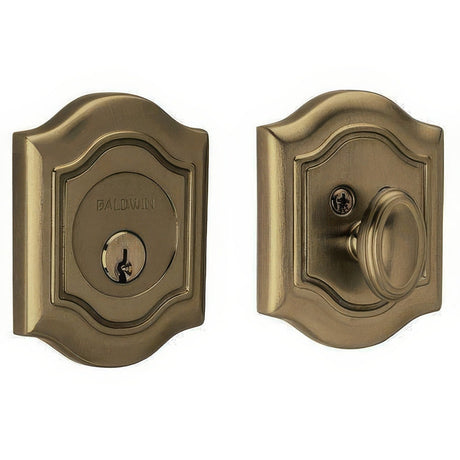 Baldwin 8237050 satin brass and black single cylinder deadbolt