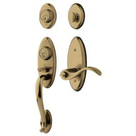 Baldwin 853450502RH 85345.2RH Landon Single Cylinder Two Point Right Hand Handleset Satin Brass and Black