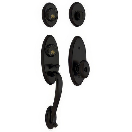 Baldwin 853451902DC satin black double cylinder handleset