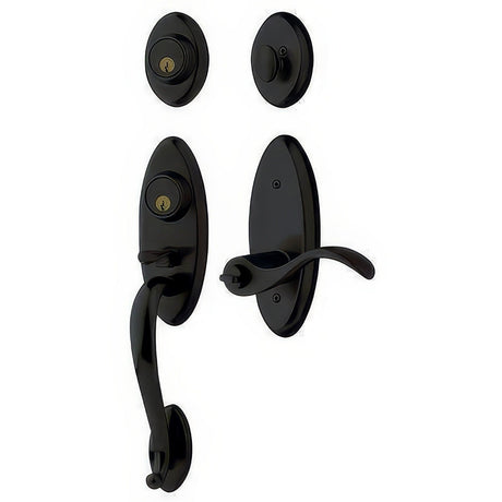 Baldwin 853451902DCL satin black double cylinder handleset
