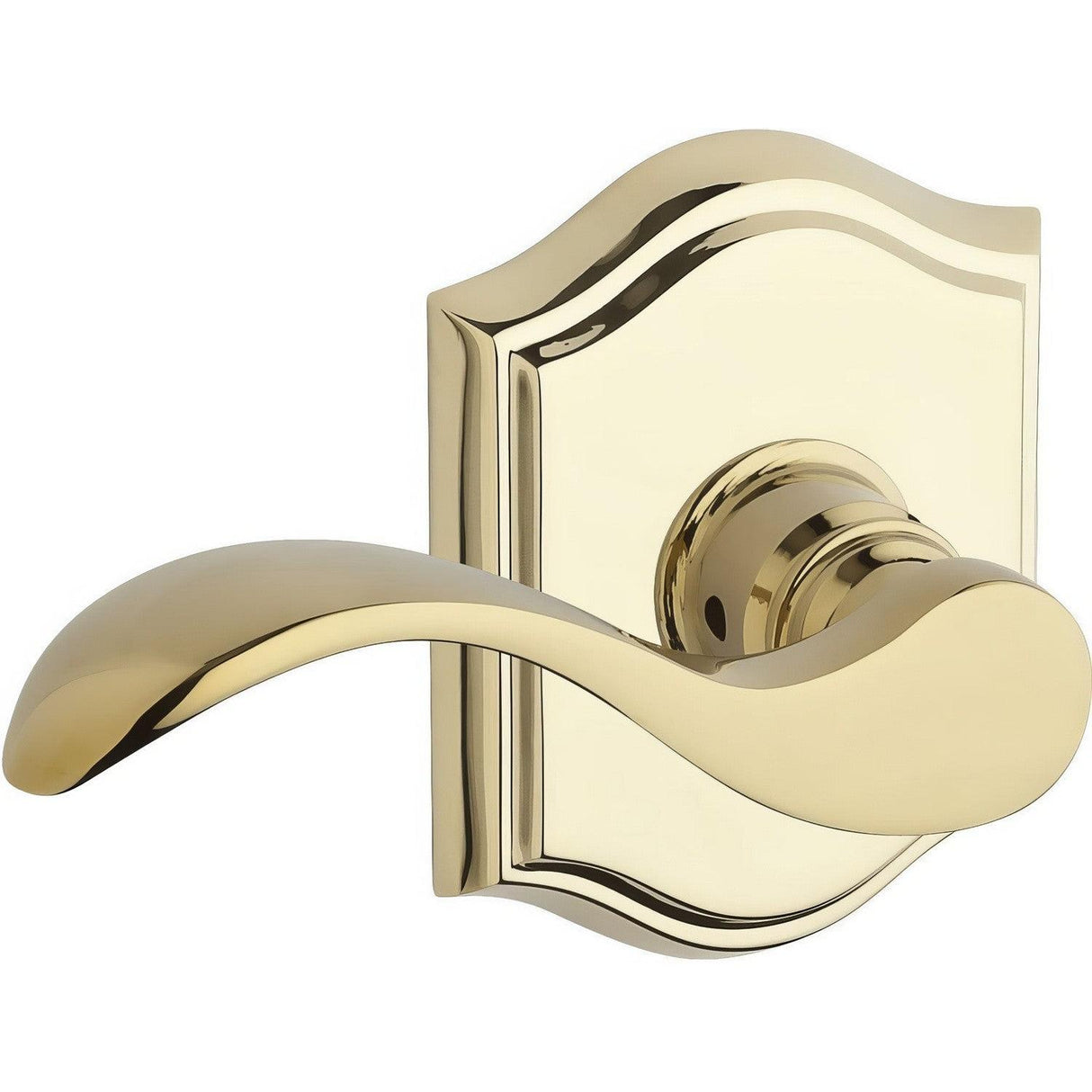 Baldwin ENCURTAR003 ENCURTAR Curve Keyed Entry Single Cylinder Door Lever Polished Brass