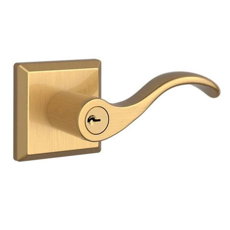 Baldwin ENCURTSR044 satin brass keyed entry door lever