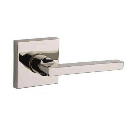 Baldwin PSSQUCSR055 PSSQUCSR Passage Door Lever Set with Contemporary Square Rosette Lifetime Polished Nickel