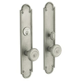 Baldwin 6541060ENTR satin brass and brown handleset trim pack