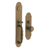Baldwin 6543050FD satin brass and black handleset trim pack