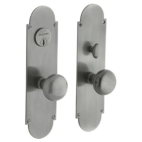 Baldwin 6555151ENTR antique nickel handleset trim pack