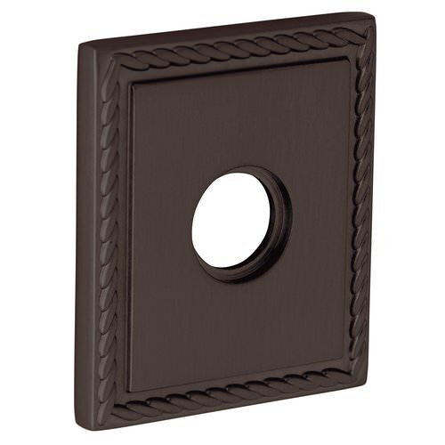 Baldwin R036060PS R036.PS Pair of 3.225" Height Square Rope Passage Rosettes Satin Brass and Brown
