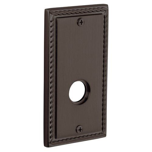 Baldwin R037060IDM R037.IDM Individual 5.25" Height Square Rope Dummy Rosette Satin Brass and Brown