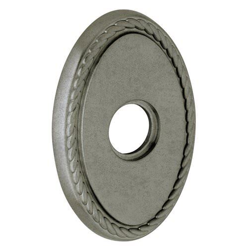 Baldwin R042452FD R042.FD Pair of 3.8" Height Oval Rope Dummy Rosettes Distressed Antique Nickel