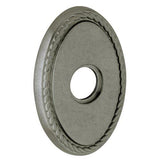 Baldwin R042452FD R042.FD Pair of 3.8" Height Oval Rope Dummy Rosettes Distressed Antique Nickel