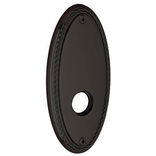 Baldwin R043031PV R043.PV Pair of 5.8" Height Oval Rope Privacy Rosettes Non Lacquered Brass