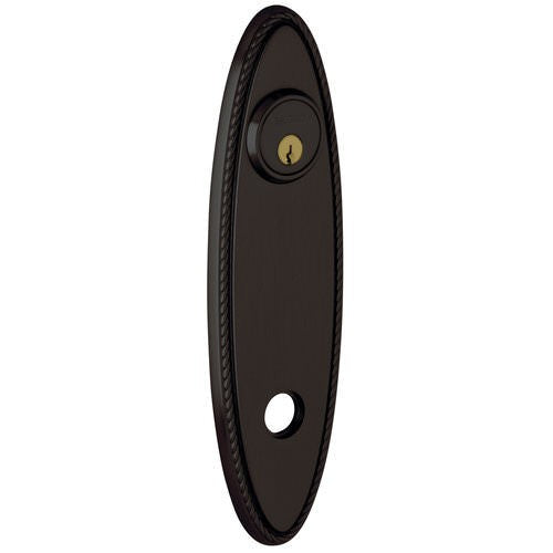 Baldwin R044031RPV R044.RPV Individual 10.75" Height Oval Rope Right Hand Privacy Rosette Non Lacquered Brass