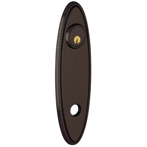 Baldwin R044050PS R044.PS Pair of 10.75" Height Oval Rope Passage Rosettes Satin Brass and Black