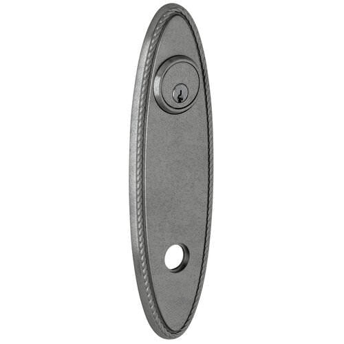 Baldwin R044452PS R044.PS Pair of 10.75" Height Oval Rope Passage Rosettes Distressed Antique Nickel