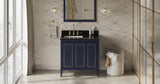 Jeffrey Alexander Percival 36" Hale Blue Single Sink Bathroom Vanity with Black Granite Top - 8 in. Widespread Faucet Top product image 6