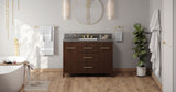 Jeffrey Alexander Katara 48" Dark Walnut Single Sink Bathroom Vanity with Grey Quartz Top - 8 in. Widespread Faucet Top product image 6