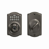 Schlage BE365CAM530 black stainless keypad electronic deadbolt