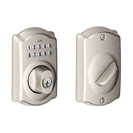 Schlage BE365CAM619 satin nickel keypad electronic deadbolt