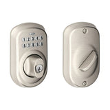Schlage BE365PLY619 satin nickel keypad electronic deadbolt