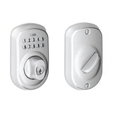 Schlage BE365PLY626 satin chrome keypad electronic deadbolt
