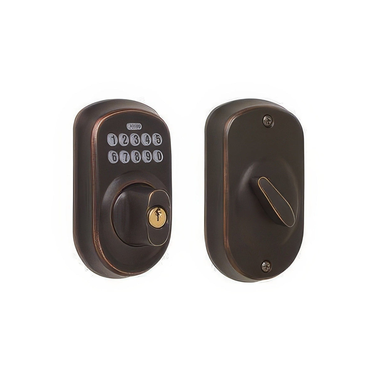 Schlage BE365PLY716 aged bronze keypad electronic deadbolt