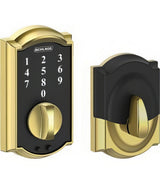 Schlage BE375CAM605 bright brass keyless deadbolt