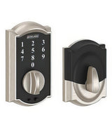 Schlage BE375CAM619 satin nickel keyless deadbolt